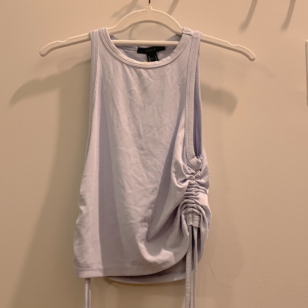 Light Blue scrunched tie top